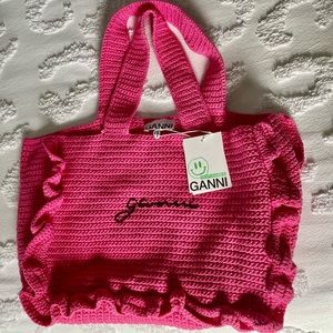 Ganni pink crochet bag NWT